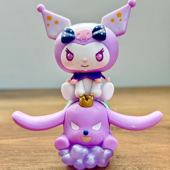 Sanrio Secret Childlike Heart Rocking Horse FLYING KUROMI Miniso Toy Figure Set - Picture 1 of 15